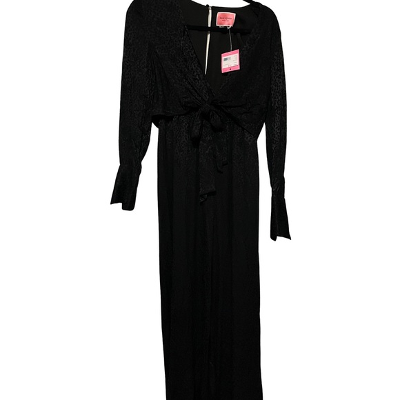 🖤NWT🖤 Elegant Kate Spade Black One Piece Front Tie Pantsuit - Size 0 - Picture 5 of 16